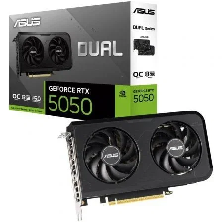 Asus Dual GeForce RTX 5050 OC 8GB GDDR6 Tarjeta Gráfica - 2 Ventiladores, PCIe 5.0, 4K, DLSS 4, 90YV0N72-M0NA00 Asus Dual GeForce RTX 5050 OC 8GB GDDR6 Tarjeta Gráfica - 2 Ventiladores, PCIe 5.0, 4K, DLSS 4, 90YV0N72-M0NA00